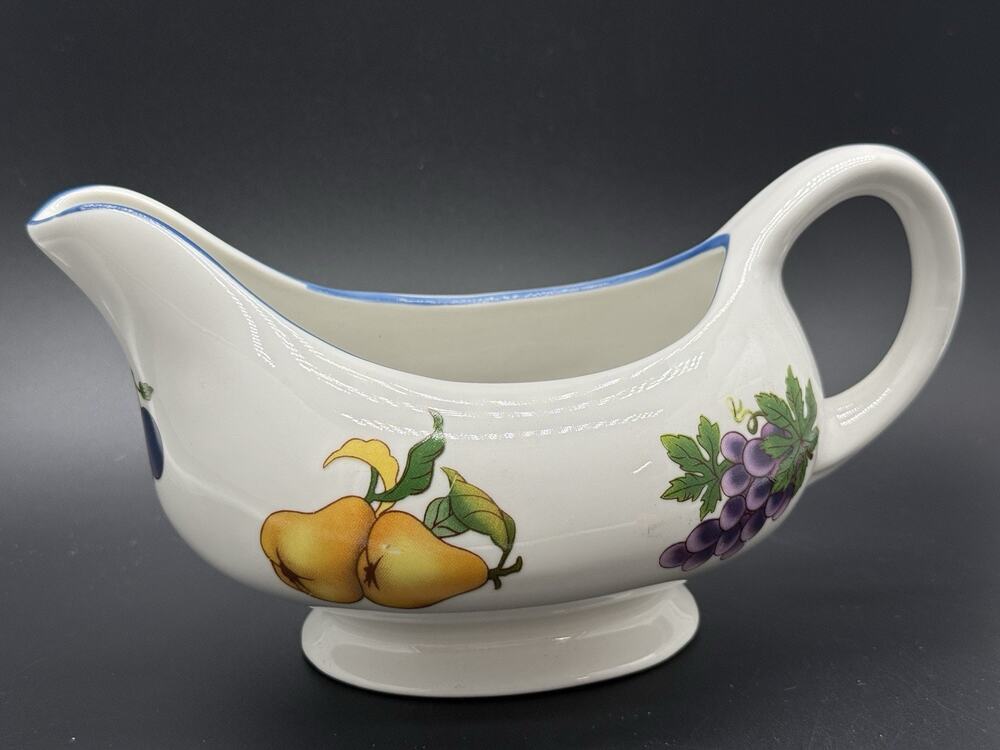 Tabletops Unlimited Stoneware "Essence" Fruit Gravy Boat/Pitcher Retired